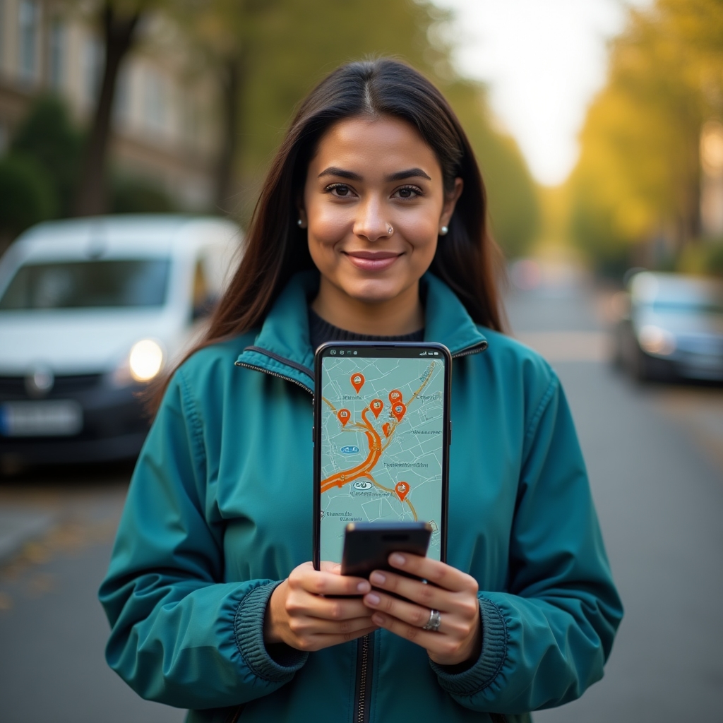 Kartenansicht mit optimierter Route für mobilen Hundefriseur