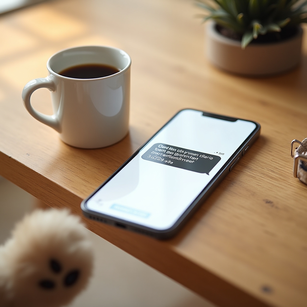 Smartphone zeigt automatische SMS-Terminbestätigung an Hundebesitzer